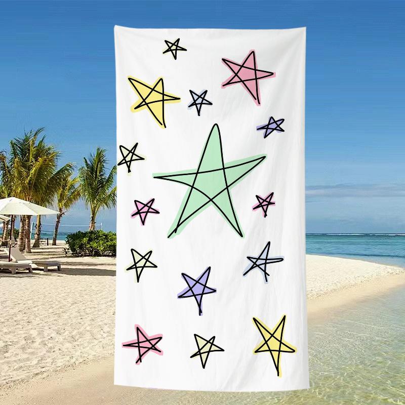 Ombre Leopard Print Beach Towel Pink Blue Gradient Quick Dry Absorbent Towel 50x100cm