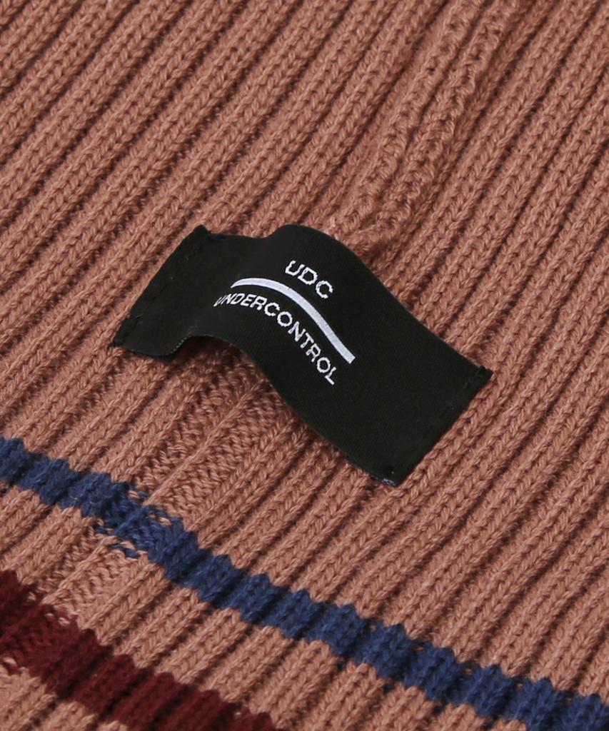 Eondeokeonteulol All-Season Thin Long Cotton Knit Unisex Logo Beanie Hat Beanie / Floral Script / M Stripe / D Pink