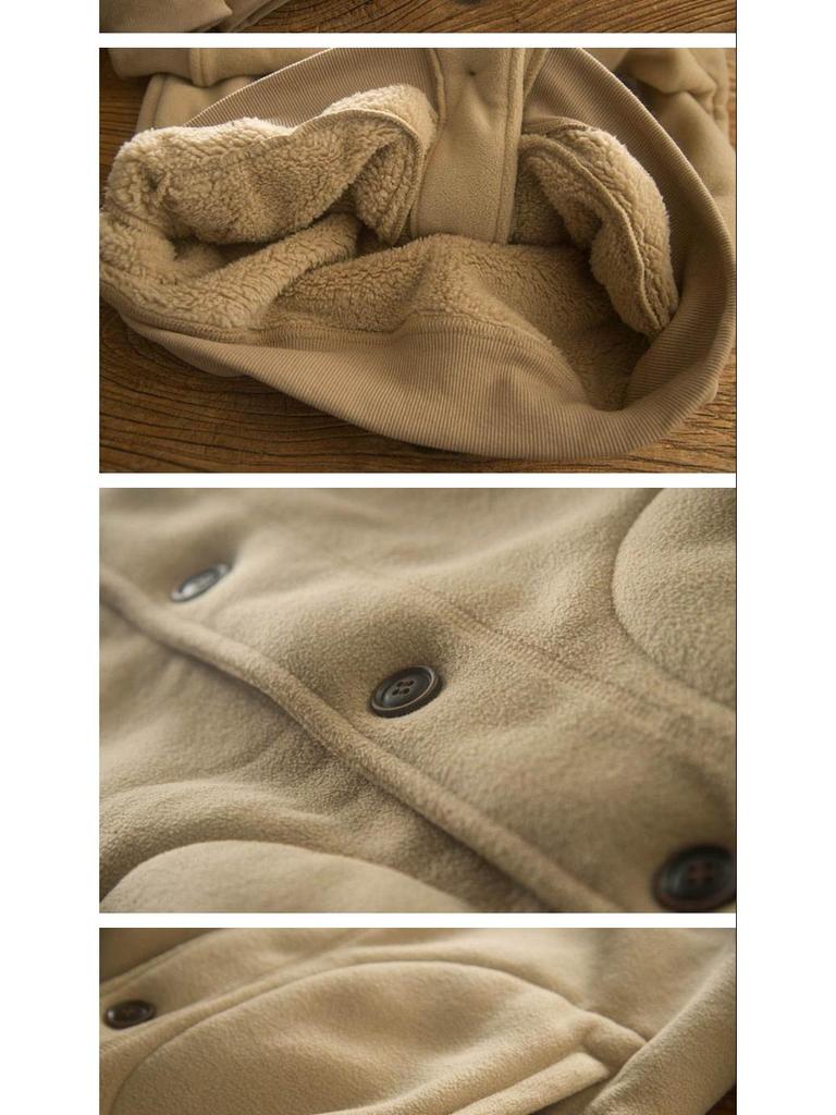 Retro Amekaji Men's Fleece-Lined Baseball Collar Jacket (2026)