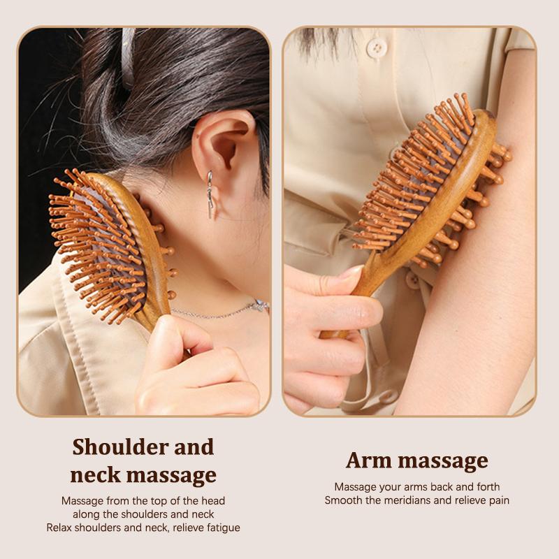 Natural Sandalwood Comb Scalp Massage Relax Airbag Brush Head Blood Circulation Smooth Hair Anti Static Wooden Massage