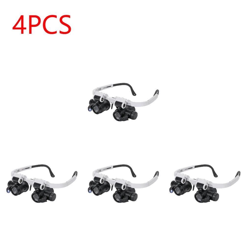 1~10pcs Telescopic Magnifier Glasses Loupes with 2 LED 8X/15X/23X Lens Observation Magnifying Eyewear Jewelers Watchmaker Repair
