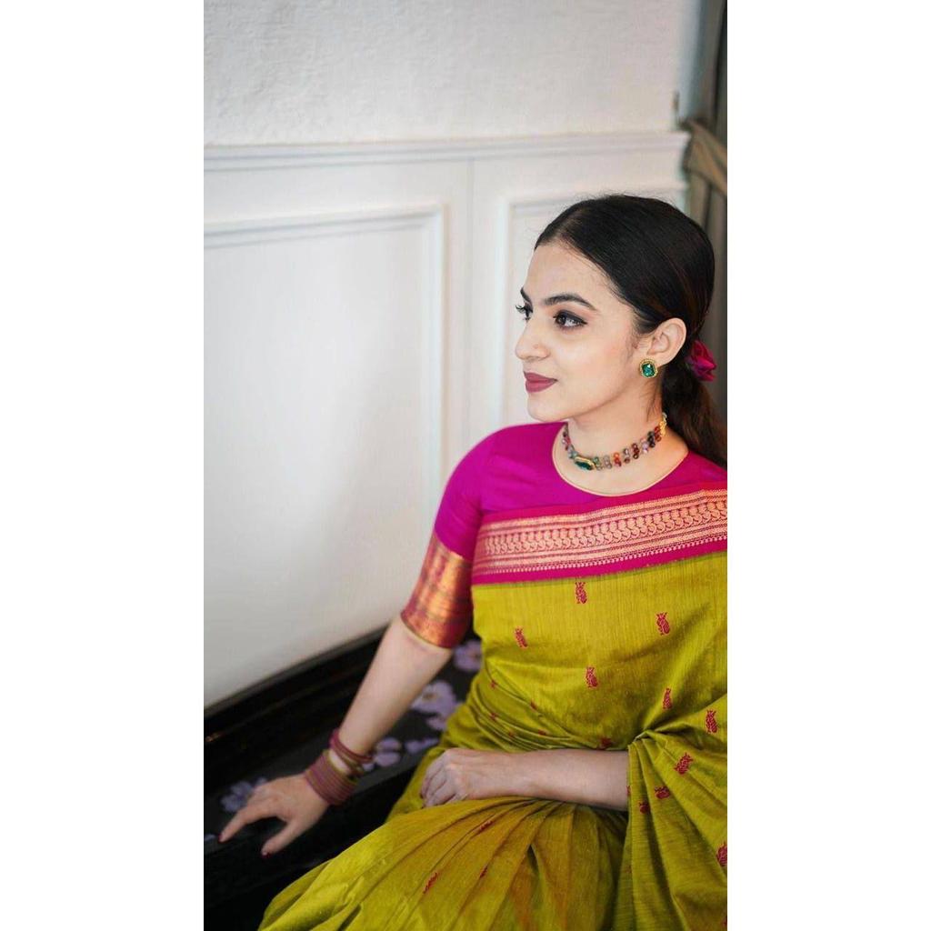 New Launch – Graceful Soft Lichi Silk Saree with Rich Jacquard Weaving & Elegant Pallu Finish