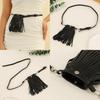 Solid Leather Color Belt Riveted Decoration Pin Closure Casual Outfits Festival