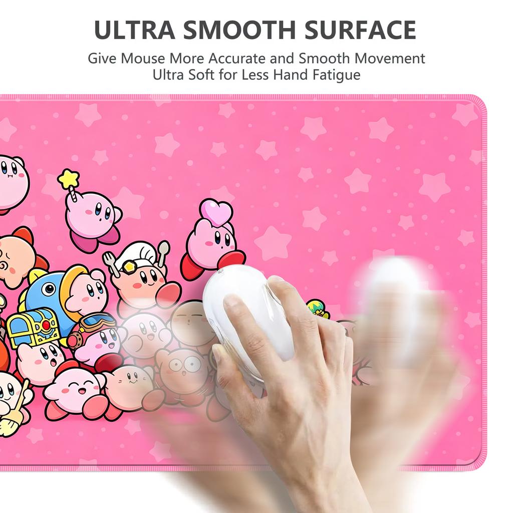 Mauspad Drucken Laptop Erweitertes Schutzpad HD Computerspiel Mauspads Cartoon K-Kirby Zubehör Tastatur XXL Schreibtischunterlage