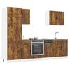 7 Piece Kitchen Cabinet Set Lucca Smoked Oak Wood Based Material