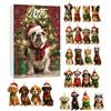 Dog Advent Calendar 24 Days Countdown 2D Acrylic Christmas Ornaments Pet Lover Gift Tree Home Window Car Holiday Decorations