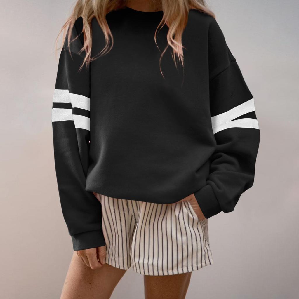 Ladies' Fashionable Solid Color Long Sleeved Sweatshirt