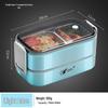 Bento Lunch Box a Doppio Strato in Acciaio Inossidabile, Contenitore Adatto al Microonde per Ufficio e Studenti