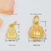 Gold Plated Shajin Fu Character Lucky Bag Necklace and Bracelet Charm