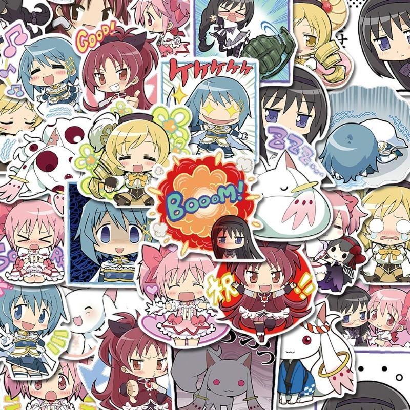 48 Pcs Cartoon Puella Magi Madoka Magica Stickers - High-Quality Appearance Notebook Cute Diy Decoration Stickers Gift