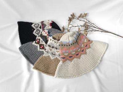 Women's Unisex Hand-Jacquard Bucket Hat