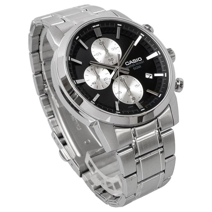 Casio Standard Men's Watch MTP-E510D-1A2V 1/10 Second Chronograph Quartz Black/Silver
