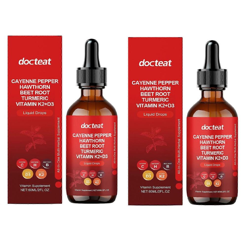 (2pcs)1-3x Cayenne Pepper Drops, Aeluro Cayenne Pepper Liquid Drops, Containing Hawthorn Beetroot