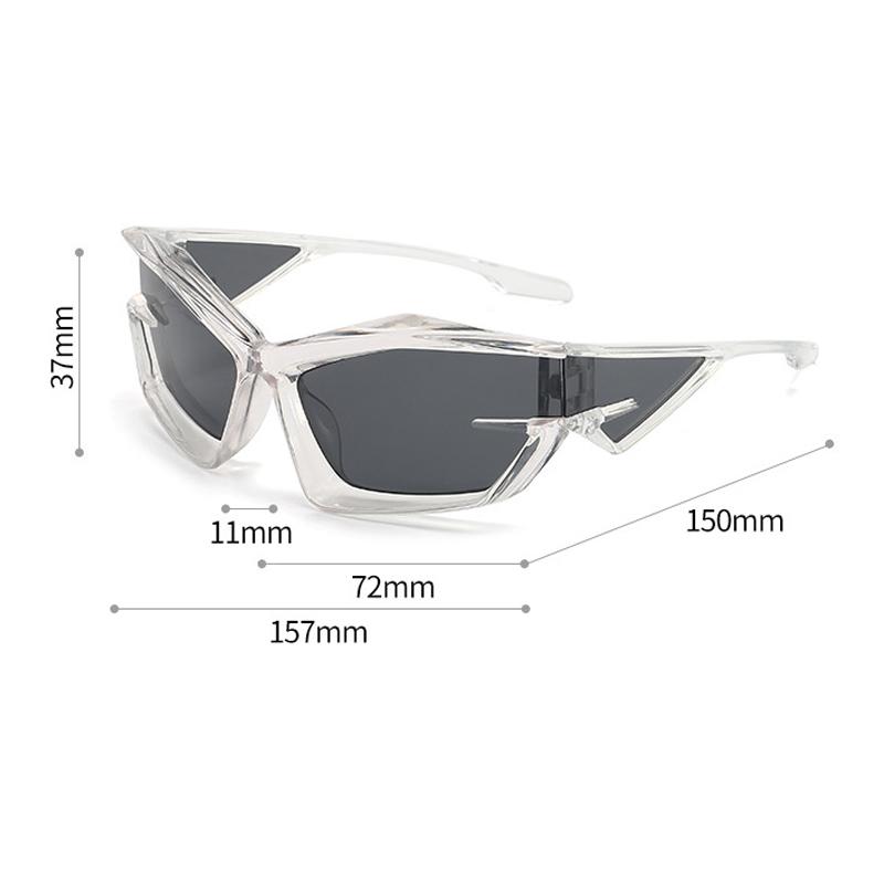 Xiaomi Y2K Futuristic Geometric Sunglasses UV400 Cyberpunk Irregular Wrap Around Shades Unisex Fashion Street Party Eyewear