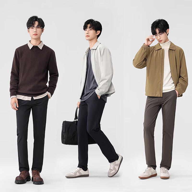 FIRS Men's Anti-Wrinkle Thick Straight Casual Pants