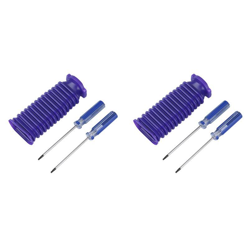 

A84E-2X Suitable For Dyson V6 V7 V8 V10 V11 Vacuum Cleaner Replacement Accessories Soft Velvet Roller Suction Head Blue Hose