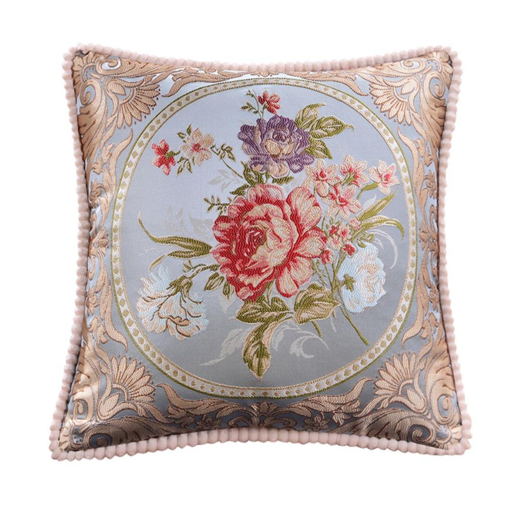 

48x48cm Jacquard Pillow Cover Embroidered Floral Decorative Cushion Covers Vintage Home Decor Pillowcase Bedroom