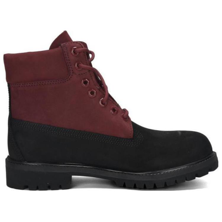 Timberland Stivali da uomo in pizzo impermeabili comodi versatili corti a metà polpaccio da esterno rossi A2P6W-EJE