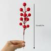 7.87 Inch Artificial Berry Branches Red Fruit Stems with Green Leaves for Christmas Tree Wedding Party Holiday Home Decor