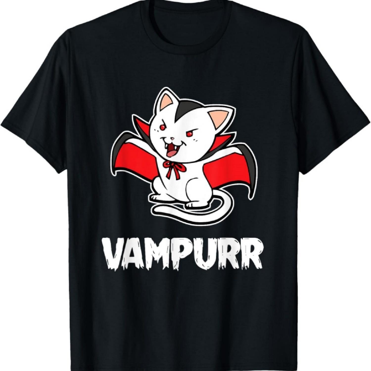Вампурр Костюм на Хэллоуин Смешной котенок-вампир Кот Дракула Футболка XXXXXL чёрный
