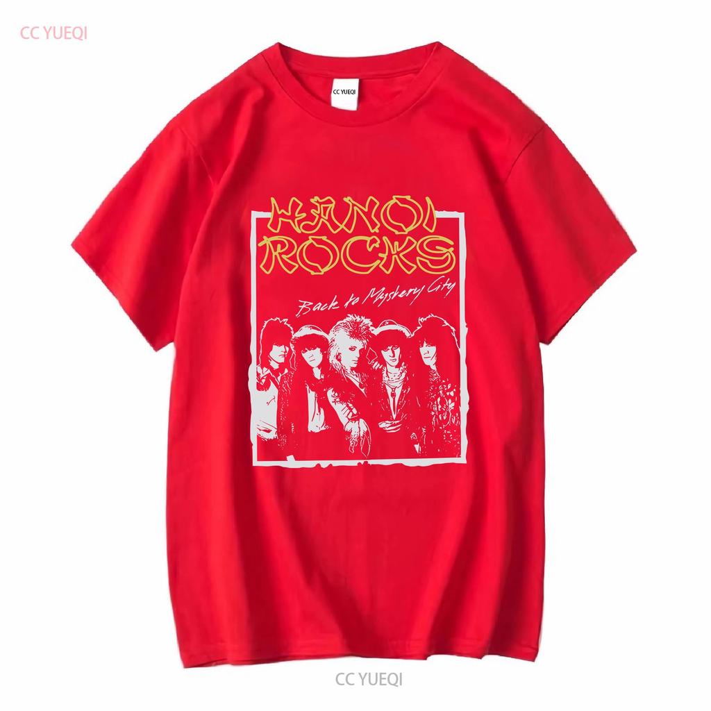 Hanoi Rocks Back To Mystery City Mens T Shirt Long or Short Sleeves Vintage Washed Graphic Breathable Soft