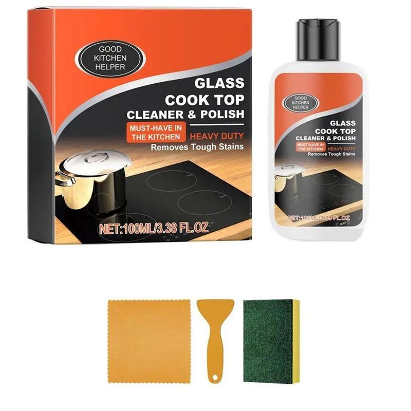 

M-Modern-Kitchen Stove Cleaner Non-Scratch Cleaning Kit Glass Cooktop Cleaner Non-Abrasive Powerful Kitchen Degreaser