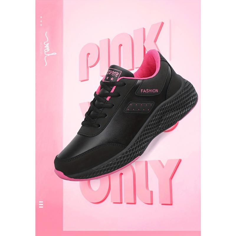 Autumn New Leather Large Size Women's Shoes Casual Sneakers Round Head Flat Heel Fashion Casual Women's Shoes Running Shoes