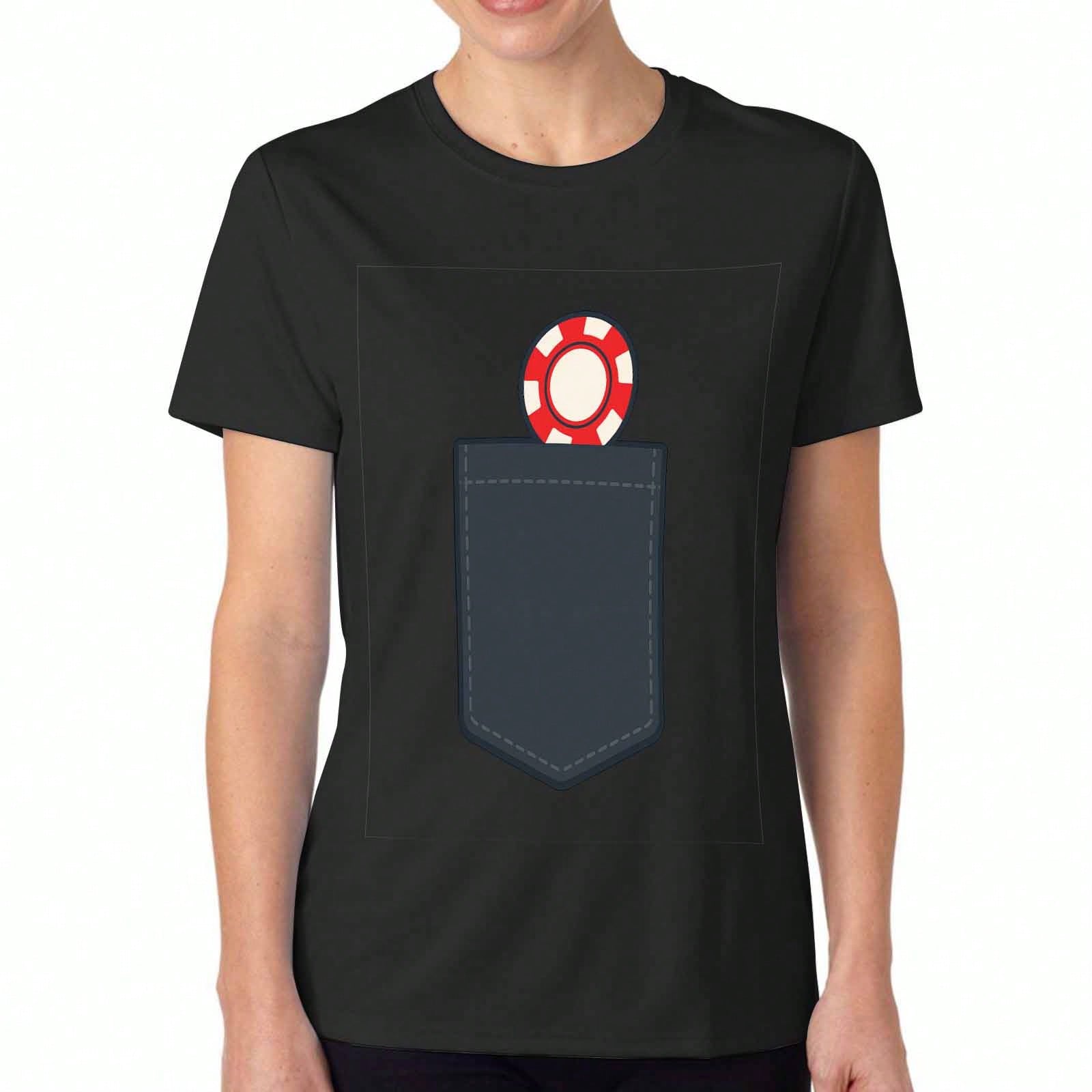 Pocket Pug Ladies Cotton T Shirt, Premium Quality Print, Durable, Casual Fashion. Featuring A Cute Pug Puppy Dog Peeking Out Of A Pocket Design, So St S разноцветный