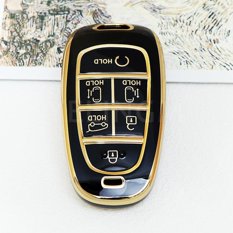 6 7 Buttons Tpu Car Key Cover Auto Shell Fob Case Keychain For Hyundai Santa Fe Tucson Nexo Nx4 Atos Solaris Prime