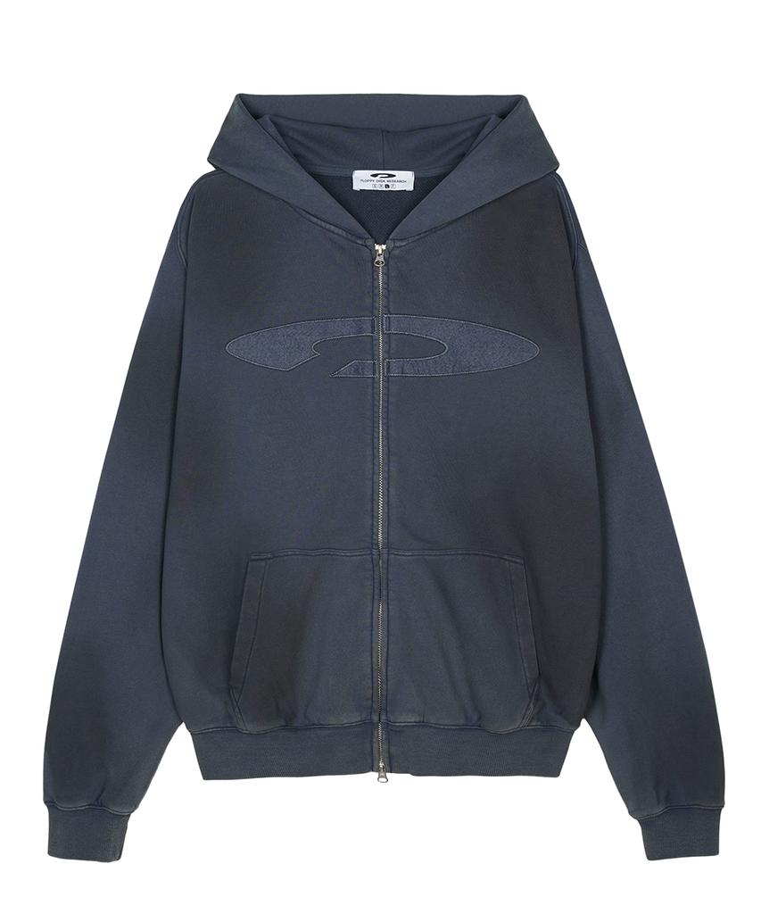 Fdr Gradation Washed Disk Logo Hood Zip-Up_Slate Gray