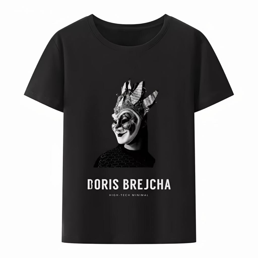 Lässiges Boris Brejcha DJ Masken T-Shirt Cooles Kurzes Herren Damen T-Shirt Männlich Hip-Hop Sommermode Hipster Ärmel Top