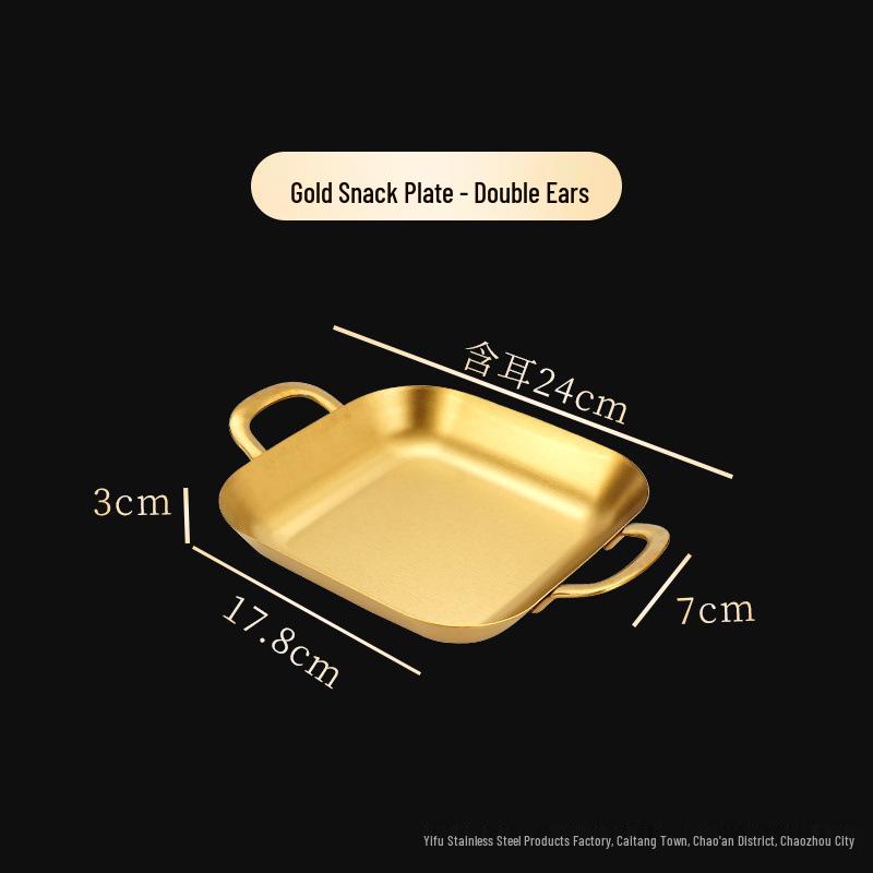 Tiefe quadratische Edelstahl-Grillpfanne - Flacher Snack-Tablett