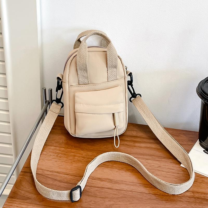 Spring/Summer New Casual Crossbody Bag Nyl Fabric Simple and Versatile Small Shoulder Bag Outdoor Fitness Cycling Phe Bag