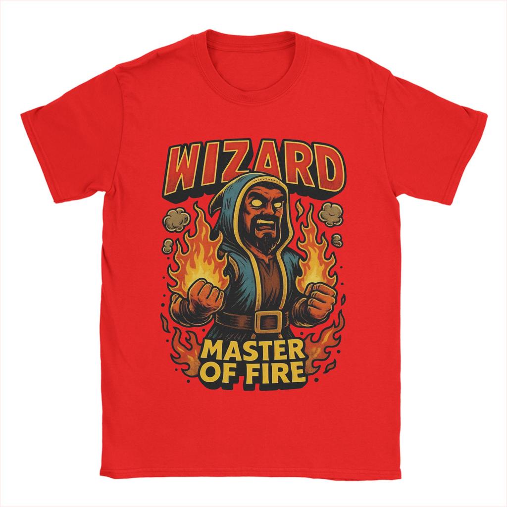 Wizard Clashes Royaleds Koszulki dla Mężczyzn Bawełniana Koszulka z Nadrukiem Okrągły Dekolt Modna Luźna Koszulka z Krótkim Rękawem Vintage
