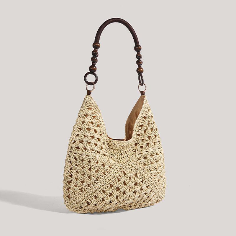 

Суперпопулярная сумка в стиле кэжуал, женская, 2025, новая, пляжная, для отпуска, на плечо, большой вместимости, популярная плетеная сумка-тоут из соломы Beige White
