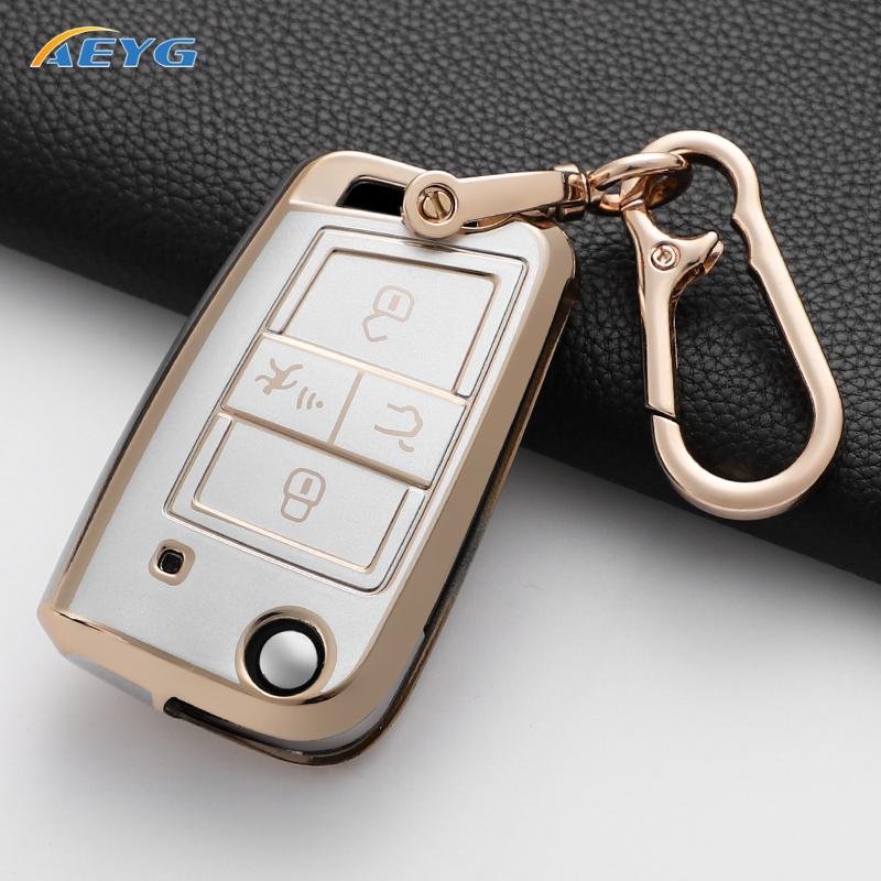 New Tpu Car Remote Key Case Cover Shell For Vw Volkswagen Golf 7 Mk7 Tiguan Mk2 For Seat Ateca Leon Fr 2 Ibiza Auto Accessories
