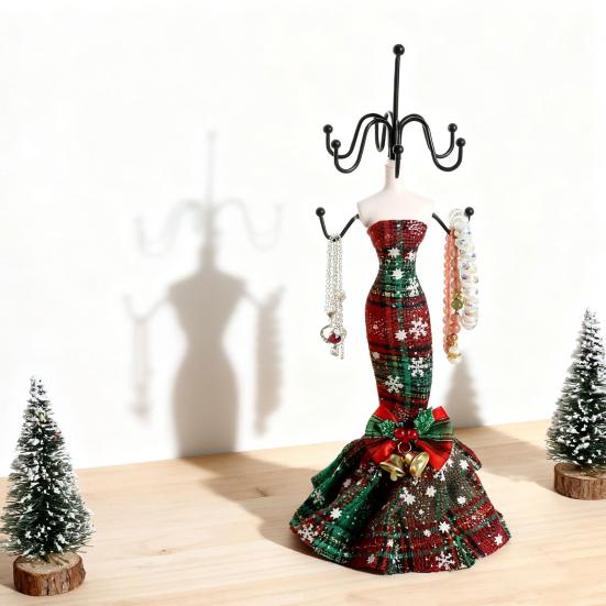 Christmas Jewelry Storage Tree Mannequin Jewelry Stand Necklace Holder Earring Ring Organizer Display Stand