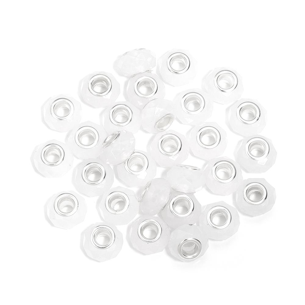 20 Stück/Los 14mm Gelee-Farbe Facettierte Harzperlen Großes Loch Abstandshalter Lose Perlen Für Schmuckherstellung DIY Armband Halskette Großhandel