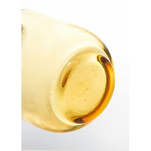 FOYER Glass Amber Flower Vase, 16cm H X 10.5cm W, 2c00001AM F