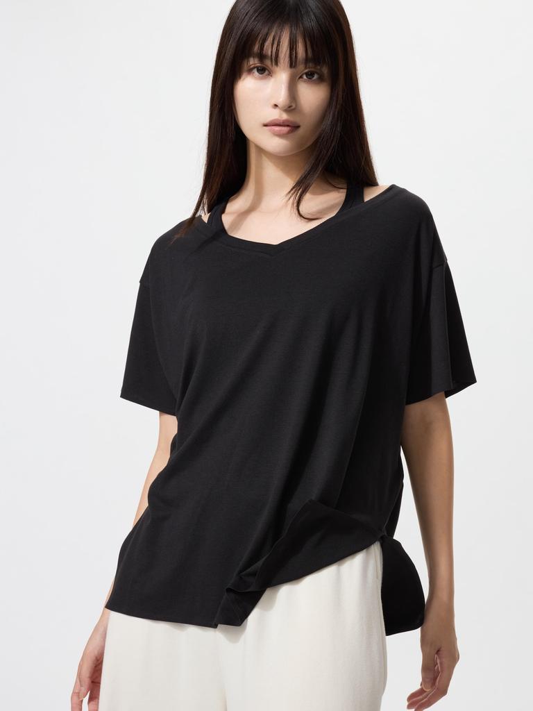 Uniqlo Japan Air RhyThm Relaxed V Neck T