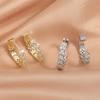 ZAKOL Elegant Micro Paved Zircon Big Hoop Earring for Women Luxury Bridal Wedding Engagement Party Zircon