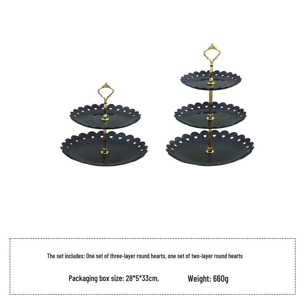 European Three-Tier Dessert Stand: Elegant Fruit Plate and Cake Display for Afternoon Tea