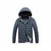 Cotton-padded Men's Winter Solid Color Graphene Removable Cap Fleece Thickened Hooded Jacket Men's