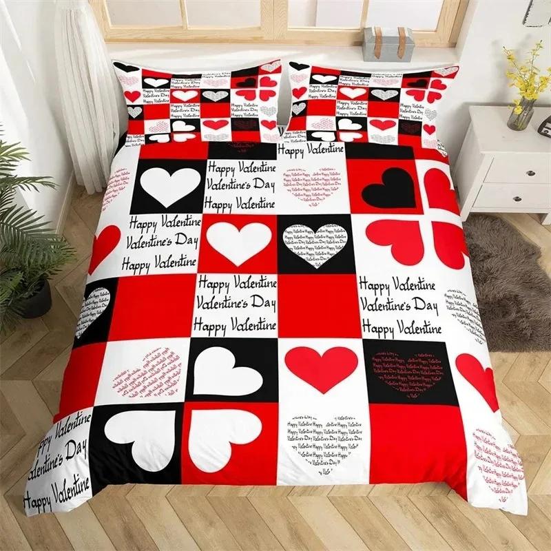 Mr Mrs Bedding Set Microfiber Romantic Wedding Theme Duvet Cover Set King For Valentine Day Funny Quotes Love Heart Quilt Cover