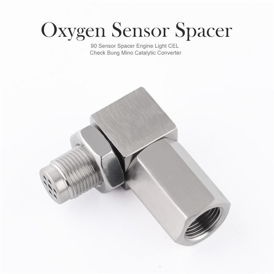 2Pcs Universal Oxygen Sensor Extender 90 Degree 02 Bung Extension Catalytic Converter O2 Oxygen Sensor Spacer