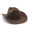 Men S Woolen Fedora Hat Large Brim Bell Top Sun Protection