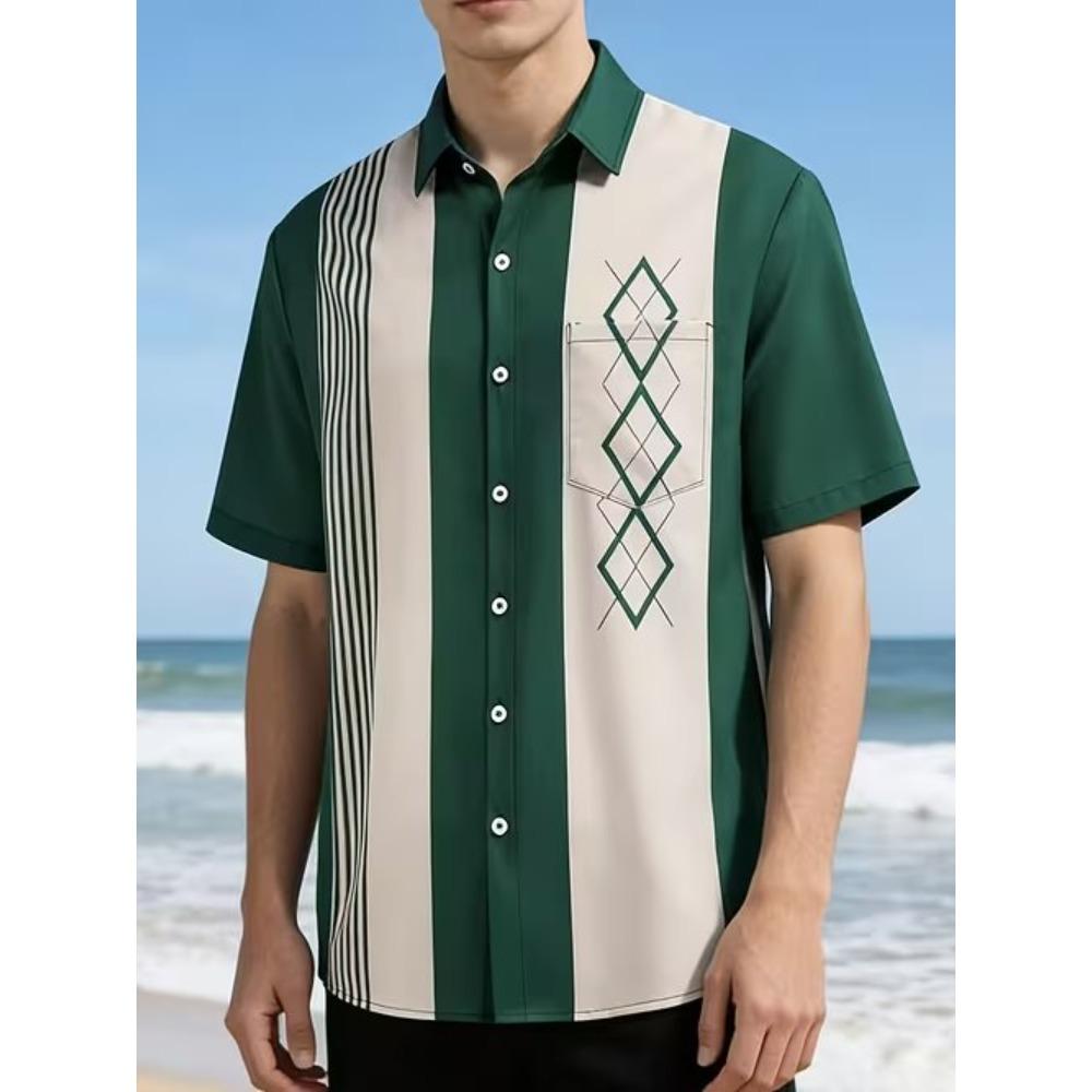 Men's Musical Note Pattern 3D Print Shirt Button Up Shirt Casual Shirt Summer Shirt Short Sleeve Daily Vacation Clothing