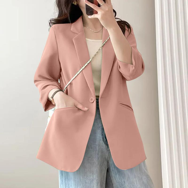 

ZANZEA Женские повседневные кардиганы с лацканами и длинными рукавами 3XL розовый