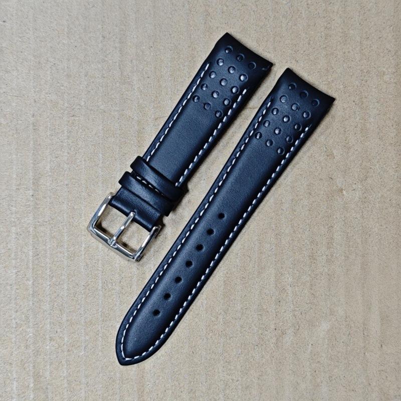 Curved Bracelet 21mm Breathable Leather  for Seiko Watch Strap Sportura Series Barcelona SNAE SNP SRG SUN SPC089 SSC Watchband