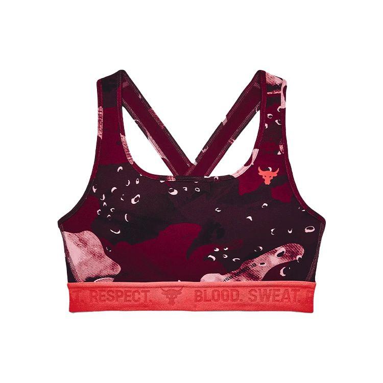 

Under Armour Project Rock Спортивный бюстгальтер средней интенсивности Женское нижнее белье Темно-малиновый 1369947-626 XS